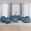 Sofa Sofos komplektas, 4 dalių, mėlynos spalvos, aksomas