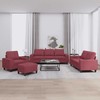 Sofa Sofos komplektas, 4 dalių, raudonojo vyno spalvos, audinys