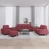 Sofa Sofos komplektas, 4 dalių, raudonojo vyno spalvos, audinys