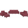 Sofa Sofos komplektas, 4 dalių, raudonojo vyno spalvos, audinys