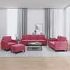 Sofa Sofos komplektas, 4 dalių, raudonojo vyno spalvos, aksomas