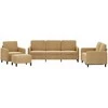 Sofa Sofos komplektas, 4 dalių, rudos spalvos, aksomas