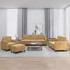 Sofa Sofos komplektas, 4 dalių, rudos spalvos, aksomas