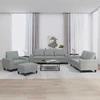 Sofa Sofos komplektas, 4 dalių, šviesiai pilkos spalvos, audinys
