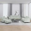 Sofa Sofos komplektas, 4 dalių, šviesiai pilkos spalvos, aksomas