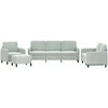 Sofa Sofos komplektas, 4 dalių, šviesiai pilkos spalvos, aksomas