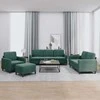 Sofa Sofos komplektas, 4 dalių, tamsiai žalios spalvos, aksomas