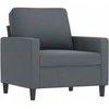 Sofa Sofos komplektas, 4 dalių, tamsiai pilkos spalvos, aksomas
