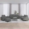 Sofa Sofos komplektas, 4 dalių, tamsiai pilkos spalvos, audinys