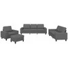 Sofa Sofos komplektas, 4 dalių, tamsiai pilkos spalvos, audinys