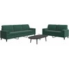 Sofa Sofos komplektas su pagalvėlėmis, 2 dalių, žalias, aksomas