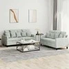 Sofa Sofos komplektas su pagalvėlėmis, 2 dalių, pilkas, aksomas