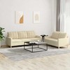 Sofa Sofos komplektas su pagalvėlėmis, 2 dalių, kreminis, audinys