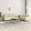 Sofa Sofos komplektas su pagalvėlėmis, 2 dalių, kreminis, audinys