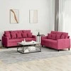 Sofa Sofos komplektas su pagalvėlėmis, 2 dalių, vyno, aksomas