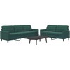Sofa Sofos komplektas su pagalvėlėmis, 2 dalių, žalias, aksomas