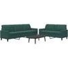 Sofa Sofos komplektas su pagalvėlėmis, 2 dalių, žalias, aksomas