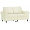 Sofa Sofos komplektas su pagalvėlėmis, 2 dalių, kreminis, aksomas