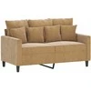Sofa Sofos komplektas su pagalvėlėmis, 2 dalių, rudas, aksomas