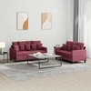 Sofa Sofos komplektas su pagalvėlėmis, 2 dalių, vyno, audinys