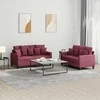 Sofa Sofos komplektas su pagalvėlėmis, 2 dalių, vyno, audinys