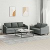 Sofa Sofos komplektas su pagalvėlėmis, 2 dalių, pilkas, audinys