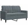 Sofa Sofos komplektas su pagalvėlėmis, 2 dalių, pilkas, aksomas