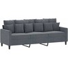 Sofa Sofos komplektas su pagalvėlėmis, 2 dalių, pilkas, aksomas