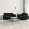 Sofa Sofos komplektas su pagalvėlėmis, 2 dalių, juodas, audinys