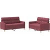 Sofa Sofos komplektas su pagalvėlėmis, 2 dalių, vyno, audinys