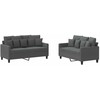 Sofa Sofos komplektas su pagalvėlėmis, 2 dalių, pilkas, audinys
