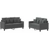 Sofa Sofos komplektas su pagalvėlėmis, 2 dalių, pilkas, audinys
