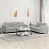 Sofa Sofos komplektas su pagalvėlėmis, 2 dalių, pilkas, audinys