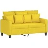 Sofa Sofos komplektas su pagalvėlėmis, 2 dalių, geltonas, audinys