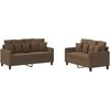 Sofa Sofos komplektas su pagalvėlėmis, 2 dalių, rudas, audinys
