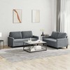 Sofa Sofos komplektas su pagalvėlėmis, 2 dalių, pilkas, aksomas