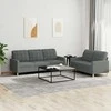 Sofa Sofos komplektas su pagalvėlėmis, 2 dalių, pilkas, audinys