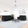 Sofa Sofos komplektas su pagalvėlėmis, 2 dalių, juodas, aksomas