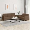 Sofa Sofos komplektas su pagalvėlėmis, 2 dalių, rudas, audinys