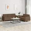 Sofa Sofos komplektas su pagalvėlėmis, 2 dalių, rudas, audinys