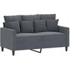 Sofa Sofos komplektas su pagalvėlėmis, 2 dalių, pilkas, aksomas