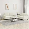 Sofa Sofos komplektas su pagalvėlėmis, 2 dalių, kreminis, aksomas