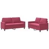 Sofa Sofos komplektas su pagalvėlėmis, 2 dalių, vyno, aksomas