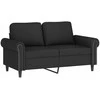 Sofa Sofos komplektas su pagalvėlėmis, 2 dalių, juodas, aksomas