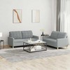 Sofa Sofos komplektas su pagalvėlėmis, 2 dalių, pilkas, audinys