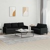 Sofa Sofos komplektas su pagalvėlėmis, 2 dalių, juodas, audinys