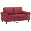 Sofa Sofos komplektas su pagalvėlėmis, 2 dalių, vyno, dirbtinė oda