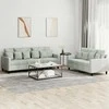 Sofa Sofos komplektas su pagalvėlėmis, 2 dalių, pilkas, aksomas