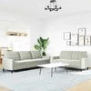 Sofa Sofos komplektas su pagalvėlėmis, 2 dalių, pilkas, aksomas
