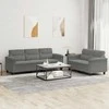 Sofa Sofos komplektas su pagalvėlėmis, 2 dalių, pilkas, audinys